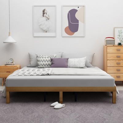 VYNXARIA Queen Size Wood Platform Bed Frame
