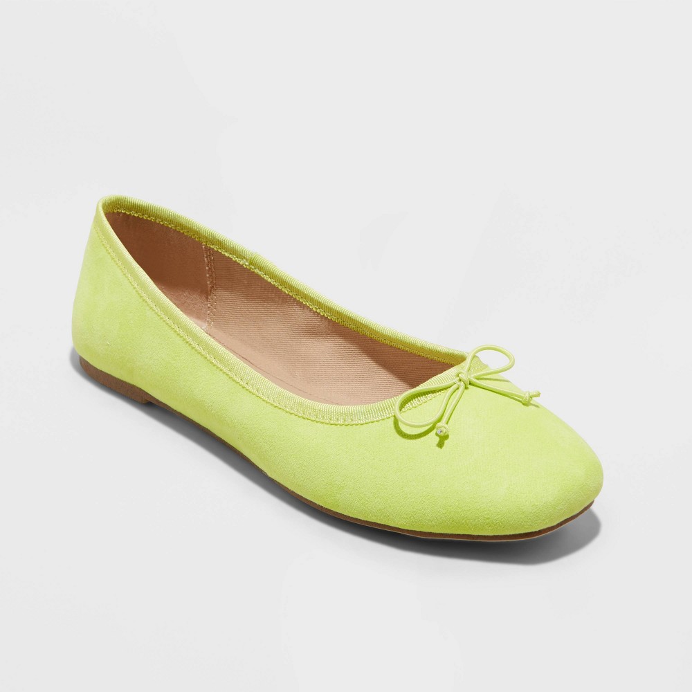 Women's Jackie Ballet Flats - A New Day™ Lime Green 8