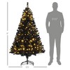 CIPACHO 6 FT Tall PreLit Artificial Christmas Tree with Realistic Branches 250 Warm White LED Lights and 1000 Tips Black - 2 of 4