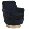 CAVINAS Swivel Chair, Swivel Accent Chair, Round Barrel Chairs with Gold Stainless Steel Base, Armchair for Living Room, Reading Chairs for Bedroom - 2 of 4