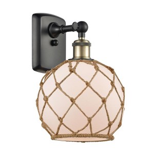 Farmhouse Rope - 1 Light Wall Sconce In Industrial Style-13 Inches Tall and 8 Inches Wide - 1 of 1
