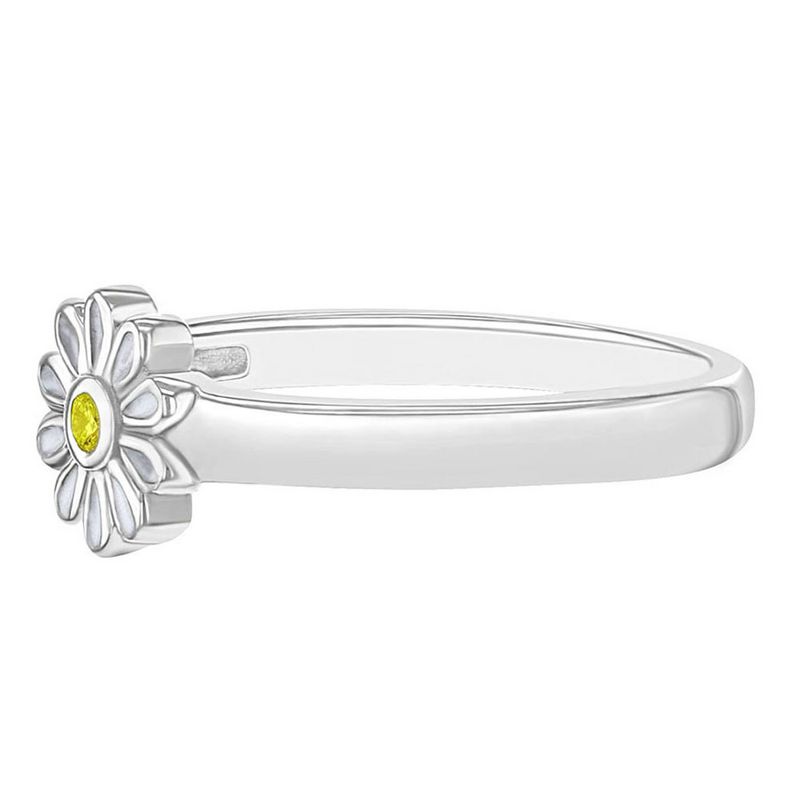 Girl's CZ Daisy Sterling Silver Ring - In Season Jewelry, 2 of 4