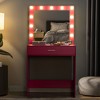 NicBex 54.3" Makeup Vanity Desk with Mirror and Adjustable Lights,Modern Makeup Table with Large Drawer for Bedroom - 2 of 4