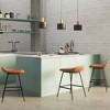 Set of 2 Kempton Counter Height Stool Camel Brown - WyndenHall: Upholstered, Foam Padded, Metal Frame - 2 of 4
