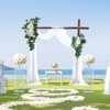 VEVOR Artificial Wedding Arch Flowers Kit,White Wedding Arch Flowers with Drapes Kit (4Pcs) - 2Pcs Floral Arrangement, 2Pcs Sheer Drapes,Multicolored - 2 of 4