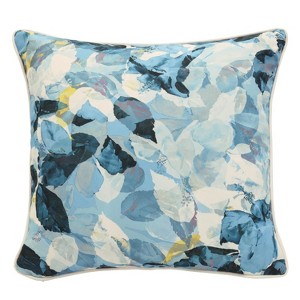 Outdoor Decor by Commonwealth Aqua Geo Flower Print Outdoor Pillow Cover 18" x 18" Multi (Cover Only) - 1 of 4