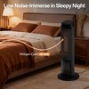 FONTOI 23" Oscillating Ceramic Tower Indoor Space Heater for Home with Thermostat ECO Mode, 12H Timer Safety Protection Winter, Black, 9.1"*7.9"*23.6" - 3 of 4