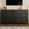 62.9" Farmhouse Rustic TV Stand for 70 Inch TV,Sideboard Buffet Cabinet with 2 Drawers & Adjustable Shelves for Living Room-Baofuwish - 2 of 4