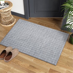 Modern Plaid Area Rug Washable Rug Contemporary Non Slip Rugs for Indoor - 1 of 4