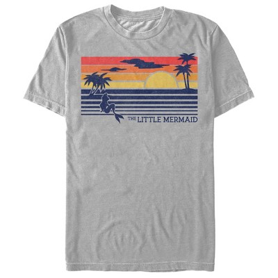 Men's The Little Mermaid Striped Sunset T-shirt : Target
