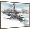 30"x23" Amanti Art Winter Stream Watercolor II by Ethan Harper Framed Canvas Wall Art - 2 of 4