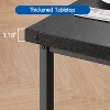 Dining Table Set for 4, Kitchen Table with 2 Upholstered Benches, Wood Kitchen Dining Room Set, for Small Space, Apartment, Dinner, Retro Black - 3 of 4