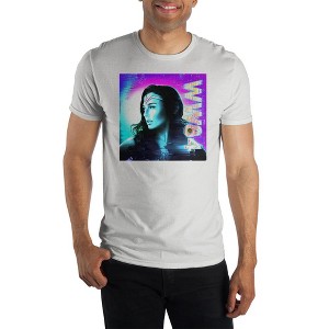 Mens Wonder Woman DC Comic Book Superhero White Graphic Tee - 1 of 2