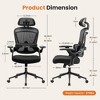 Lyngins Ergonomic Office Chair, High-Back Desk Chair with Adjustable Lumbar Support & Headrest, Mesh Computer Chair with Soft Flip Up Arms - 2 of 4