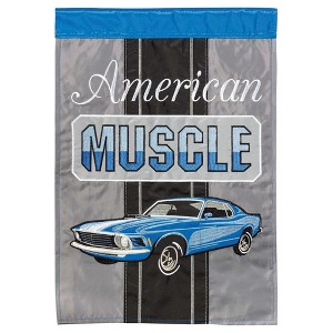 Magnolia Garden American Muscle Car Blue 13 x 18 Inch Polyester Garden Flag - 1 of 2