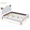 Full Size Upholstered Platform Bed with Sheep-Shaped Headboard, White - 4 of 4