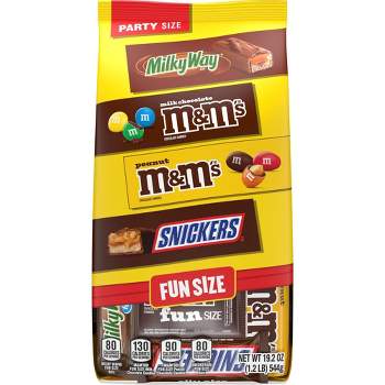 M&M'S, Snickers & Milky Way Fun Size Chocolate Candies Variety Pack, Party Size, 19.2oz Bag