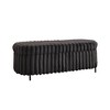 Grungis Faux Fur Storage Benches with Black Metal Legs,Upholstered Storage Ottoman,Storage Ottoman Bench for Living Room,Bedroom - 4 of 4