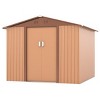 Bencmate Storage Sheds Outdoor Storage Room With All-Weather Design Metal Tool Shed For Backyard, Patio, Lawn, Brown, 101.18"*100.39"*70.28" - 4 of 4