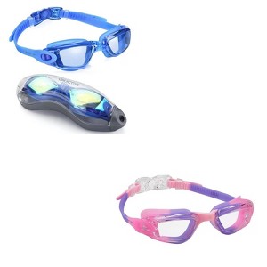 Link Active Kids Swim Goggle With Fast Clasp Technology UV Protection Leak & Fog Proof Wide View Boys & Girls Ages 3-9  2 Pack - 1 of 4