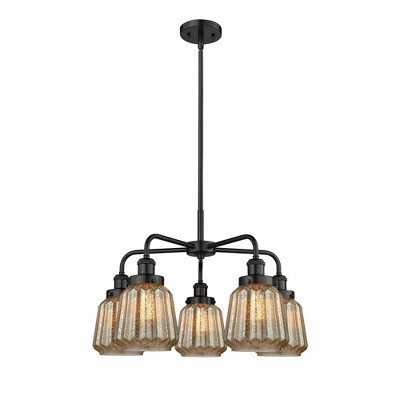 Chatham - 5 Light Stem Hung Chandelier In Art Deco Style-13.5 Inches Tall and 24.5 Inches Wide