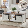OKD 48" Farmhouse Lift Top Coffee Table with Sliding Barn Door & Adjustable Shelf - 2 of 4