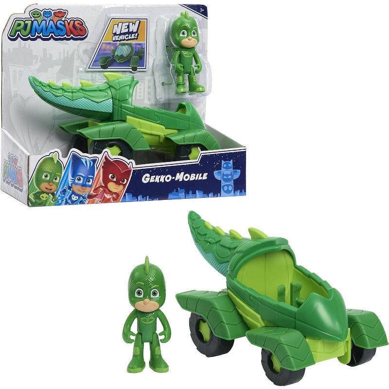 PJ Masks Gekko & Gekko Mobile, 2-Piece Articulated Action Figure and Vehicle Set, Green, 1 of 5