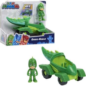PJ Masks Gekko & Gekko Mobile, 2-Piece Articulated Action Figure and Vehicle Set, Green