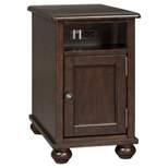 Barilanni Chairside End Table with USB Ports and Outlets Dark Brown - Signature Design by Ashley