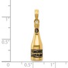 Black Bow Jewelry 14k Yellow Gold 3D Enameled Champagne Bottle Pendant, 7mm - 4 of 4