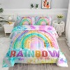 3Pcs Rainbow Tie-Dye Comforter Set Full Size – Gradient Rainbow Bedding with 1 Comforter & 2 Pillowcases, Cute Galaxy Quilt Set for Girls & Teens - 2 of 4