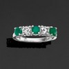 Ross-Simons 0.60 ct. t.w. Emerald and .50 ct. t.w. Lab-Grown Diamond Ring in 14kt White Gold - 4 of 4
