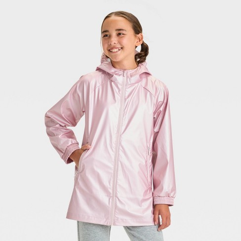 Girls pink rain mac best sale