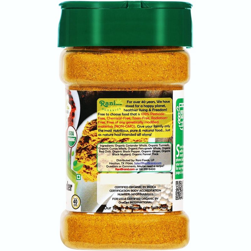 Organic Curry Powder Hot, Indian 9-Spice Blend - 3oz (85g) - Rani Brand Authentic Indian Products, 4 of 11