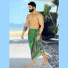 HAPPY BAY Men's Vacation Beachwear Lava Lava Sarongs Swimwear Cover Up Summer Long Holidays Wrap Vacation Pareo For Men One Size Multicolored, Leaf - 2 of 4