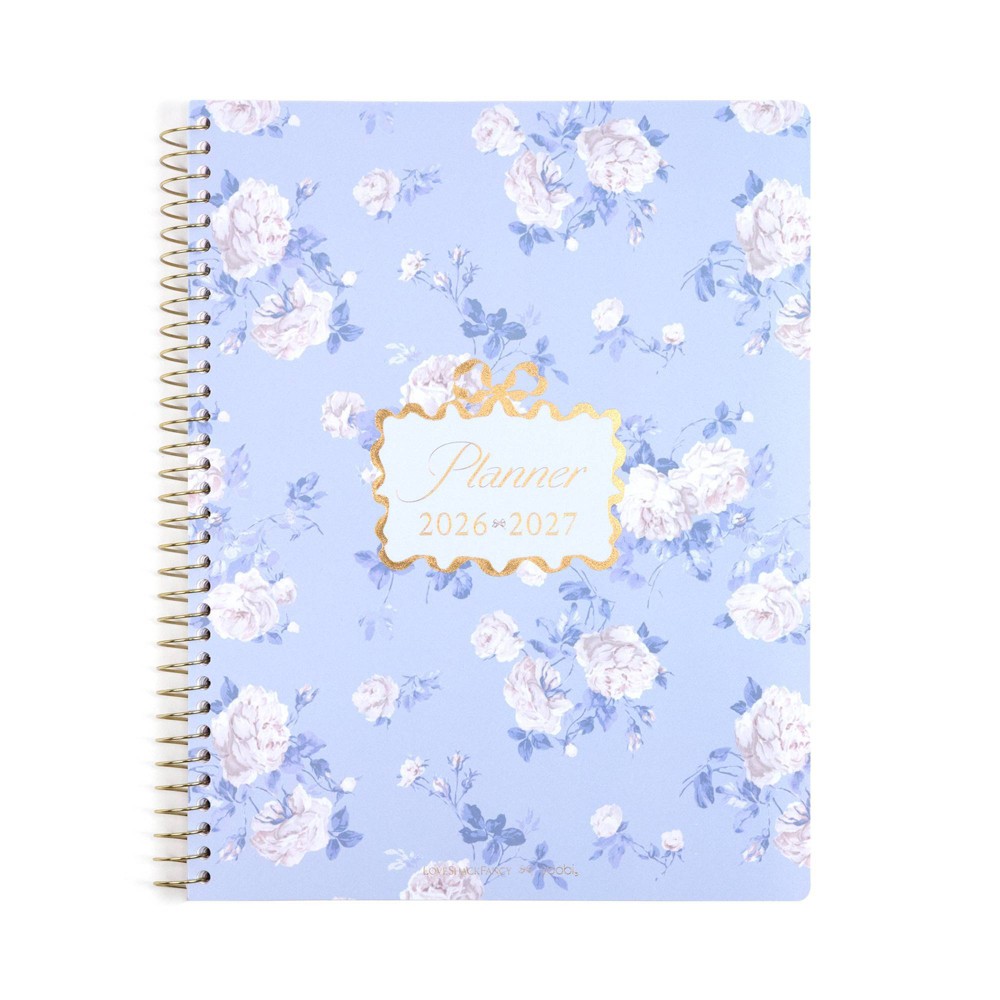 LoveShackFancy x Target - Yoobi Everblooming Rosettes Monthly and Weekly Planner 8.5"x 11" Whisper Blue