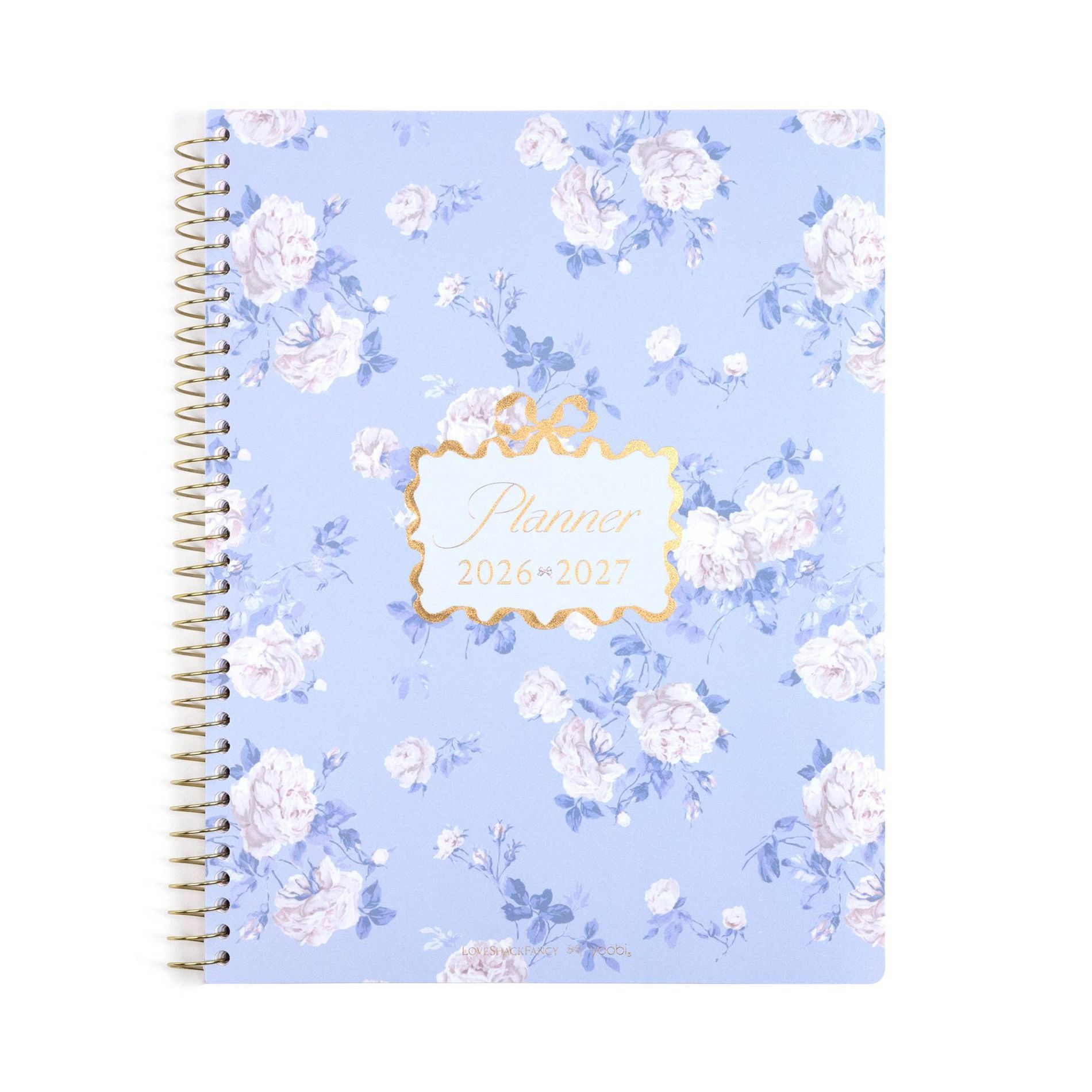 LoveShackFancy x Target - Yoobi Everblooming Rosettes Monthly and Weekly Planner 8.5"x 11" Whisper Blue