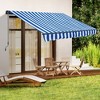 Aoodor 12'x  8' x 5' Retractable Window Awning Sunshade Shelter,Polyester Fabric,with Retractable Brackets and Three Wall Bases - 2 of 4