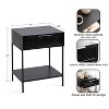 Kate and Laurel Ori Wood and Cane Side Table , 18x15x24, Black - 2 of 4