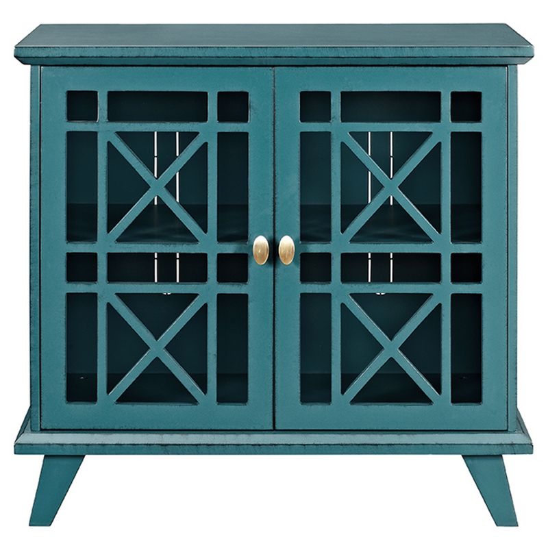 Versatile Fretwork Accent Storage Cabinet Blue - Saracina Home, 4 of 8