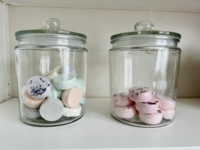 Estilo Glass Cookie Jars Apothecary Jars with Lids Includes Chalkboard Labels and Chalk Airtight GL