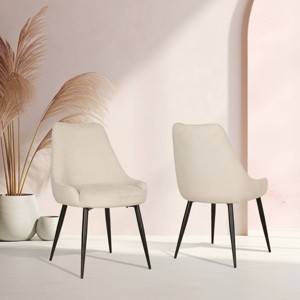 Brassex Set of 2 Skylar Dining Chairs Beige - 1 of 4