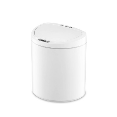 White Plastic Touchless Motion Sensor Trash Can 2.1 Gallon