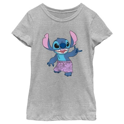 Girl's Lilo & Stitch Shaka Hand Gesture Stitch T-shirt : Target