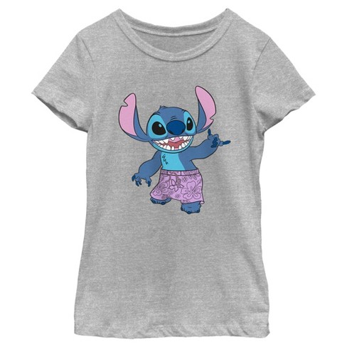 Girl's Lilo & Stitch I Don't Do Mornings Stitch Distressed T-Shirt