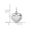 Black Bow Jewelry 14k White Gold Puffed Heart Pendant, 12mm - 3 of 4