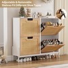 Shoe Cabinet with 4 Flip Drawers, Wooden Shoe Organizer with Rattan Doors for Heels, Shoe Storage, Hidden Shoe Cabinet for Hallway, Living Room - 4 of 4