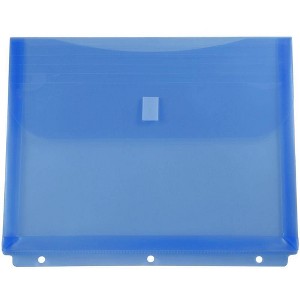 JAM Paper 9 1/2'' x 1 1/4'' x 11 1/2'' 12pk Plastic Binder Envelopes with Hook & Loop Closure, 3 Hole Punch - 1 of 3