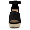Allegra K Women's Espadrilles Platform Wedges Ankle Buckle Strap Sandals - 3 of 4