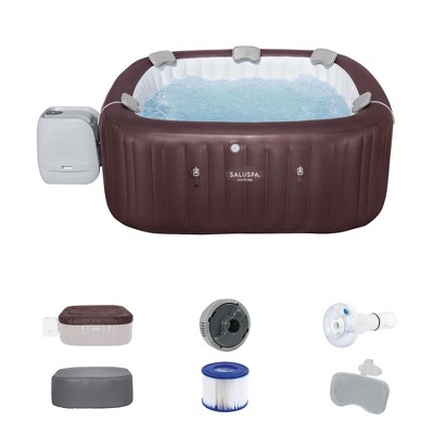Bestway SaluSpa Maldives 5-7 Person Smart HydroJet Pro Inflatable Hot Tub with App Control and Energy-Efficient Cover – 180 Jets, 10 Jetstream Nozzles